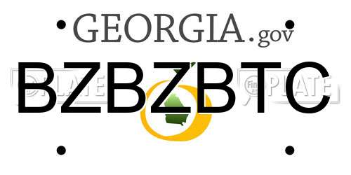 BZBZBTC Georgia License Plate