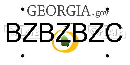 BZBZBZC Georgia License Plate