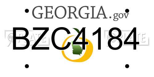 BZC4184 Georgia License Plate