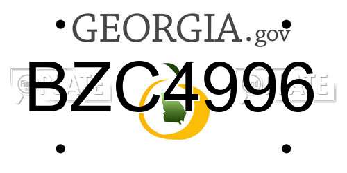 BZC4996 Georgia License Plate