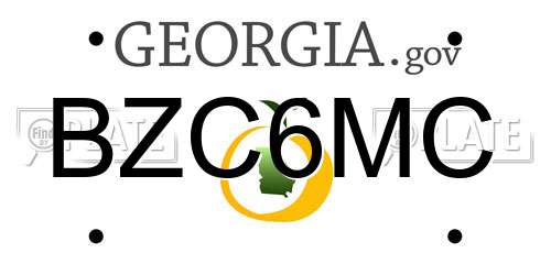 BZC6MC Georgia License Plate