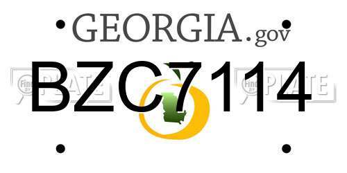 BZC7114 Georgia License Plate