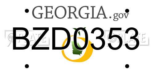 BZD0353 Georgia License Plate