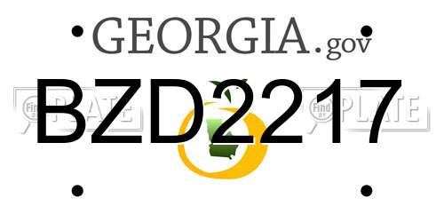 BZD2217 Georgia License Plate