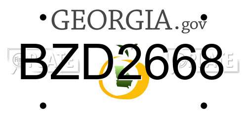BZD2668 Georgia License Plate