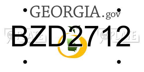 BZD2712 Georgia License Plate