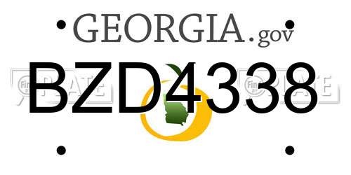 BZD4338 Georgia License Plate