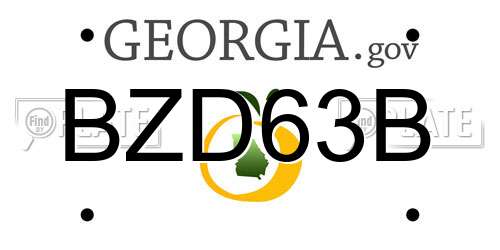BZD63B Georgia License Plate