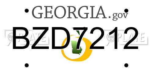 BZD7212 Georgia License Plate
