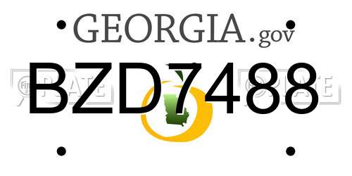 BZD7488 Georgia License Plate