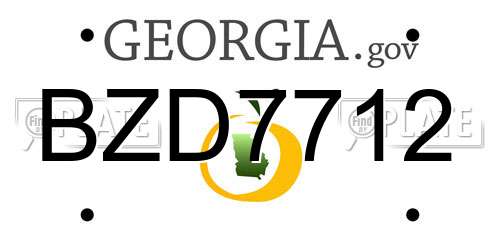 BZD7712 Georgia License Plate