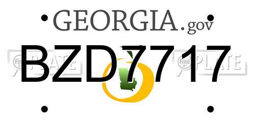 BZD7717 Georgia License Plate
