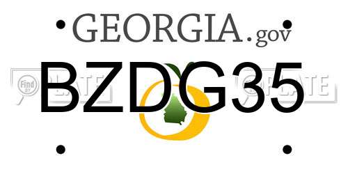 BZDG35 Georgia License Plate