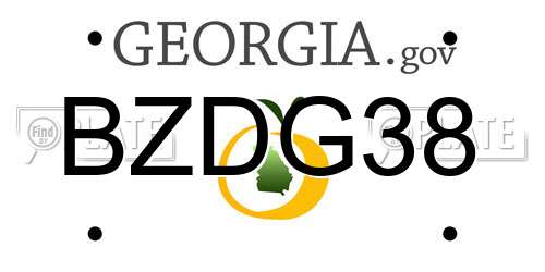 BZDG38 Georgia License Plate