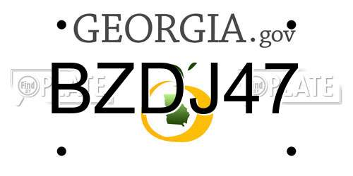 BZDJ47 Georgia License Plate