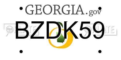 BZDK59 Georgia License Plate