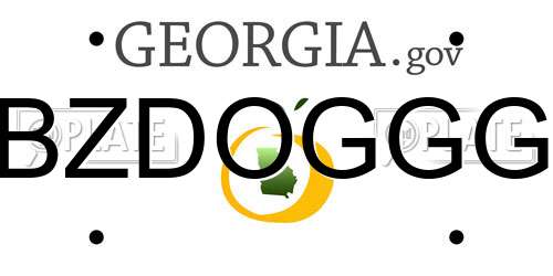 BZDOGGG Georgia License Plate