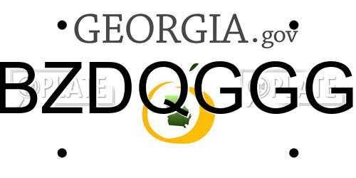 BZDQGGG Georgia License Plate