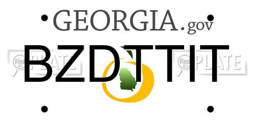 BZDTTIT Georgia License Plate