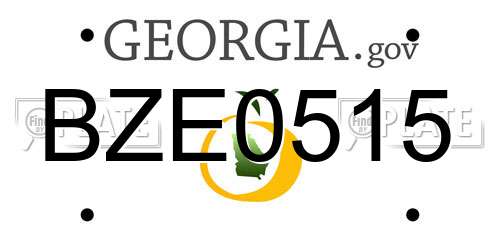 BZE0515 Georgia License Plate