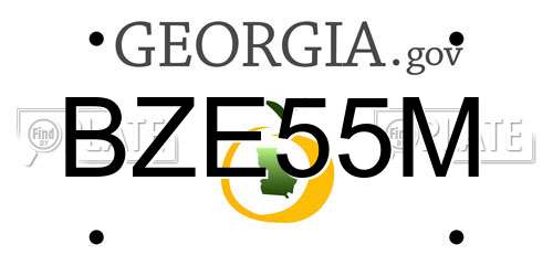 BZE55M Georgia License Plate