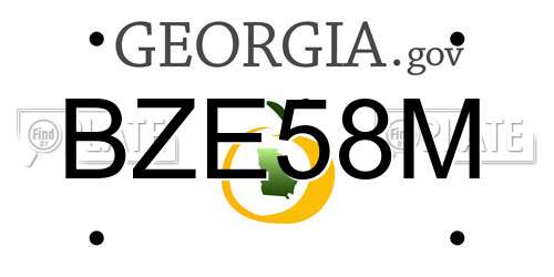 BZE58M Georgia License Plate