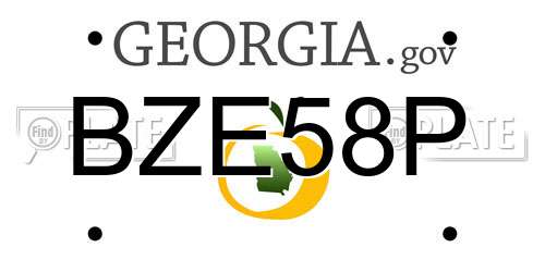 BZE58P Georgia License Plate