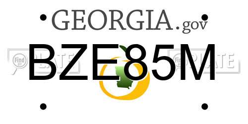 BZE85M Georgia License Plate