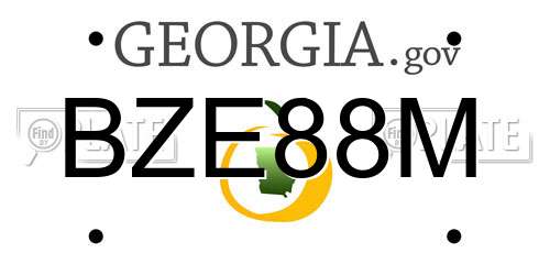 BZE88M Georgia License Plate