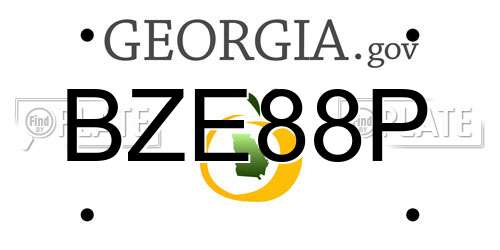 BZE88P Georgia License Plate