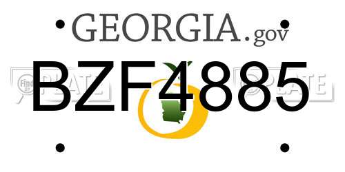 BZF4885 Georgia License Plate