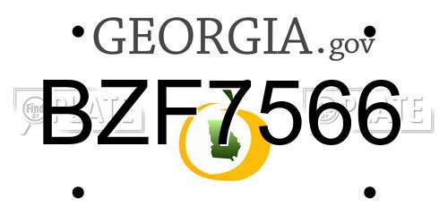 BZF7566 Georgia License Plate
