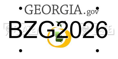 BZG2026 Georgia License Plate