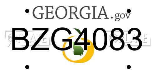 BZG4083 Georgia License Plate