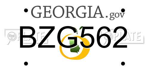 BZG562 Georgia License Plate