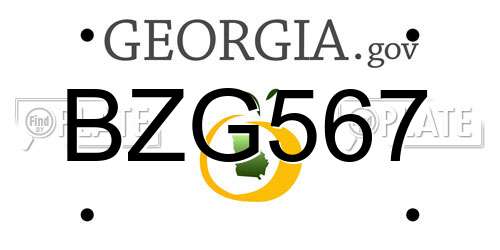 BZG567 Georgia License Plate