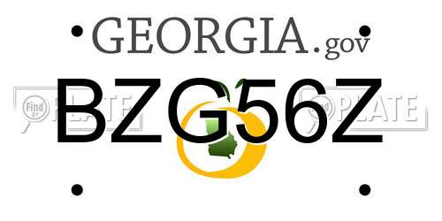 BZG56Z Georgia License Plate