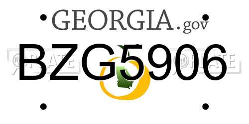 BZG5906 Georgia License Plate