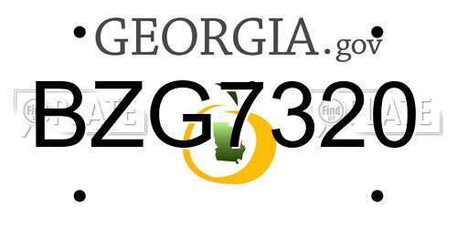 BZG7320 Georgia License Plate