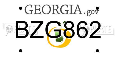 BZG862 Georgia License Plate