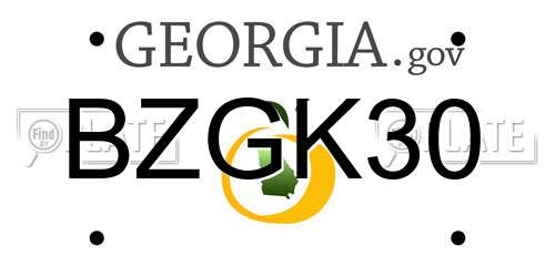 BZGK30 Georgia License Plate
