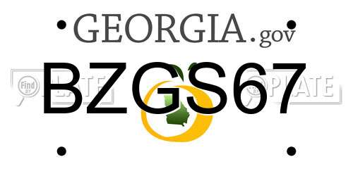 BZGS67 Georgia License Plate