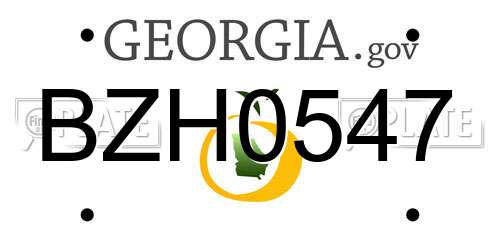 BZH0547 Georgia License Plate