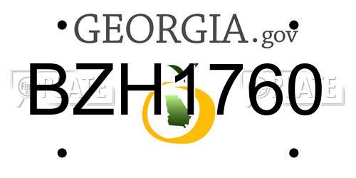 BZH1760 Georgia License Plate