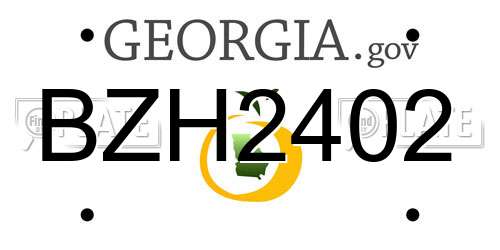 BZH2402 Georgia License Plate