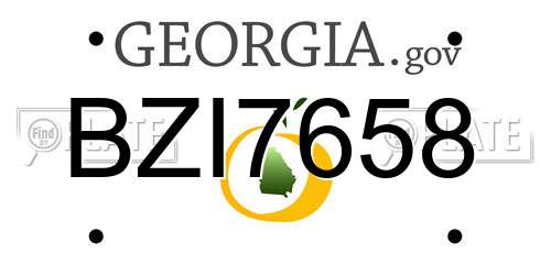 BZI7658 Georgia License Plate