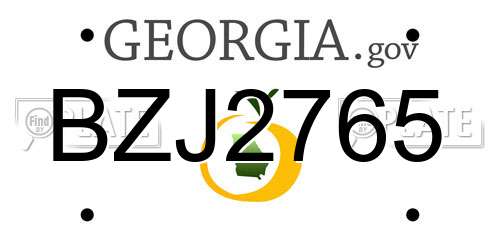 BZJ2765 Georgia License Plate