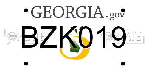 BZK019 Georgia License Plate