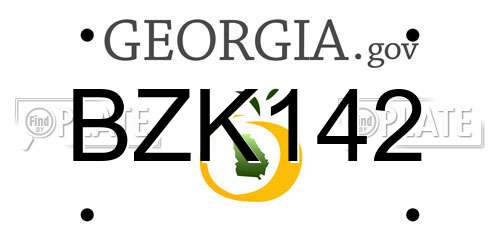 BZK142 Georgia License Plate