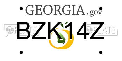 BZK14Z Georgia License Plate